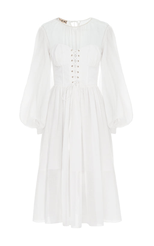 Long Sleeve Cotton Corset Dress