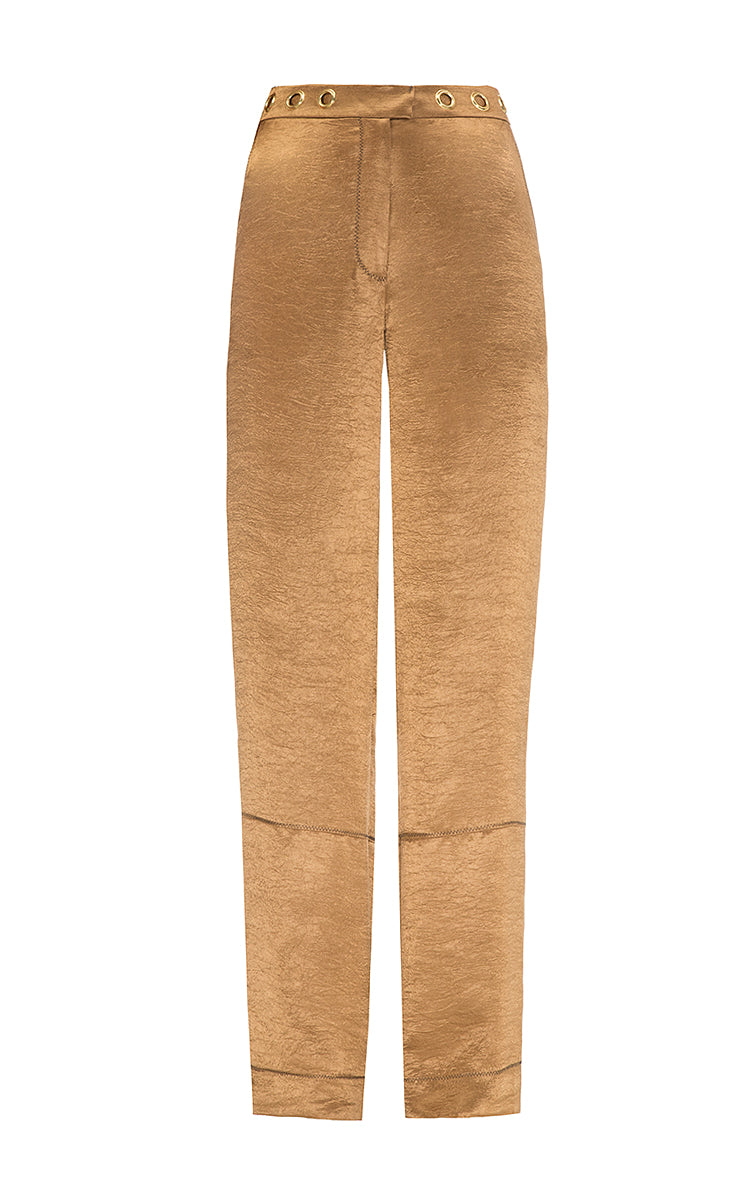 Brown pants with eyelets