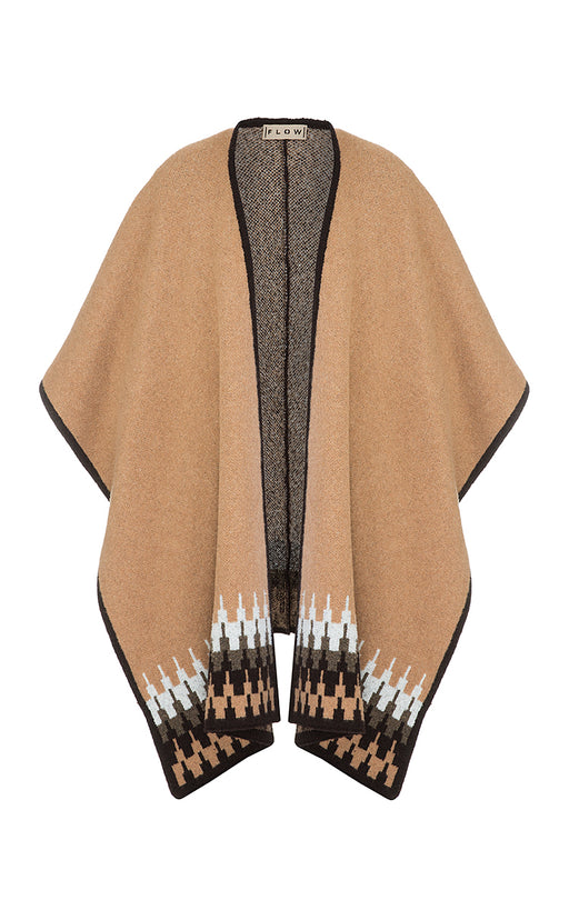 Beige Poncho with Ornament
