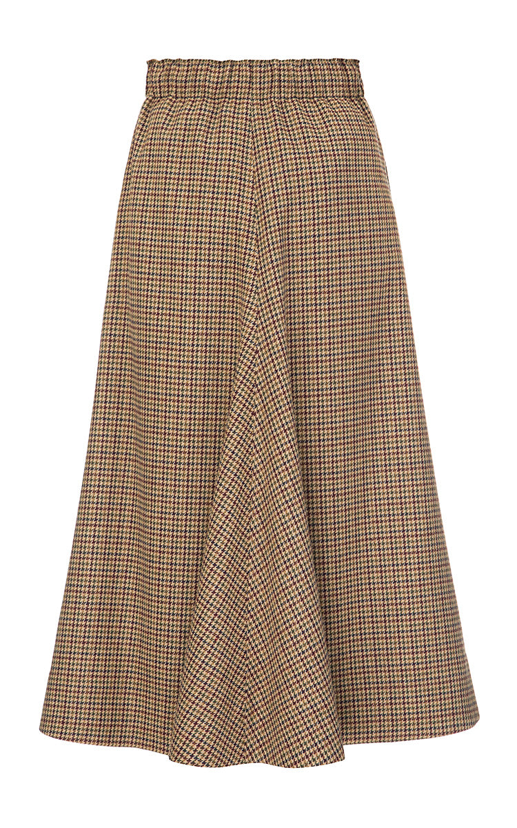 Checked Skirt with Wedges