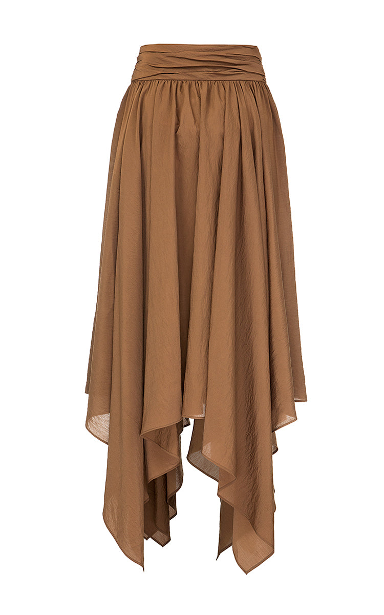 Brown batiste skirt with wedges